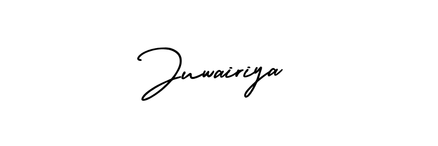 How to make Juwairiya signature? AmerikaSignatureDemo-Regular is a professional autograph style. Create handwritten signature for Juwairiya name. Juwairiya signature style 3 images and pictures png