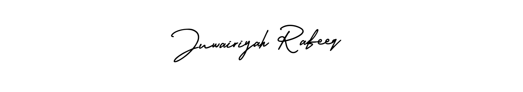 Make a beautiful signature design for name Juwairiyah Rafeeq. With this signature (AmerikaSignatureDemo-Regular) style, you can create a handwritten signature for free. Juwairiyah Rafeeq signature style 3 images and pictures png