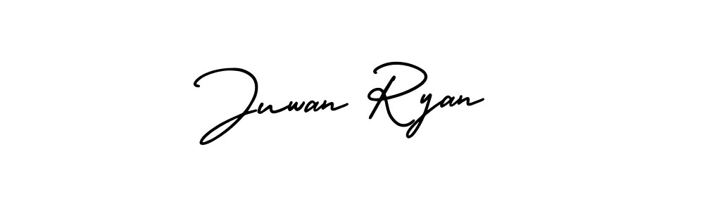 How to make Juwan Ryan name signature. Use AmerikaSignatureDemo-Regular style for creating short signs online. This is the latest handwritten sign. Juwan Ryan signature style 3 images and pictures png
