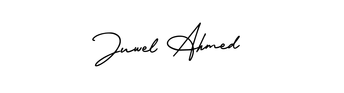 AmerikaSignatureDemo-Regular is a professional signature style that is perfect for those who want to add a touch of class to their signature. It is also a great choice for those who want to make their signature more unique. Get Juwel Ahmed name to fancy signature for free. Juwel Ahmed signature style 3 images and pictures png