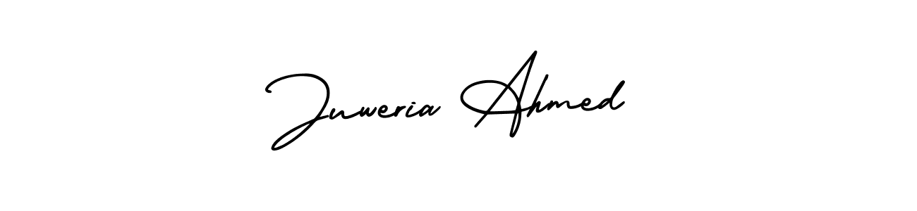 Create a beautiful signature design for name Juweria Ahmed. With this signature (AmerikaSignatureDemo-Regular) fonts, you can make a handwritten signature for free. Juweria Ahmed signature style 3 images and pictures png