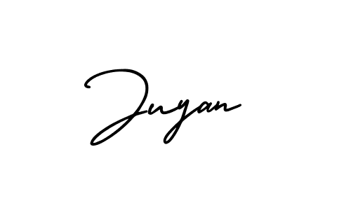 You should practise on your own different ways (AmerikaSignatureDemo-Regular) to write your name (Juyan) in signature. don't let someone else do it for you. Juyan signature style 3 images and pictures png