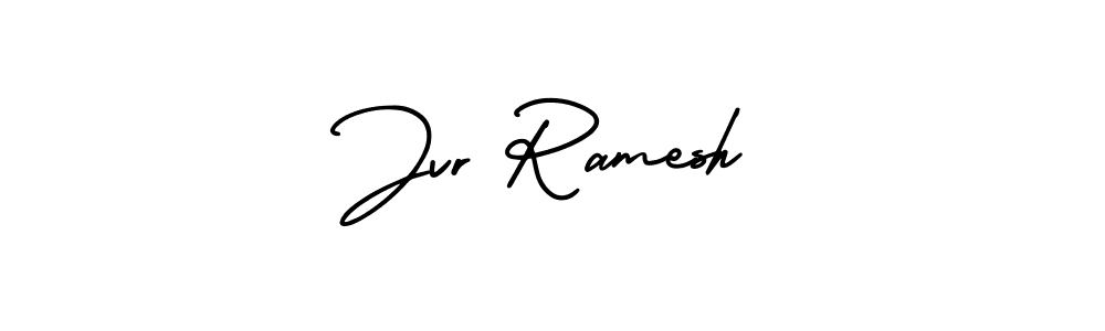 How to make Jvr Ramesh name signature. Use AmerikaSignatureDemo-Regular style for creating short signs online. This is the latest handwritten sign. Jvr Ramesh signature style 3 images and pictures png