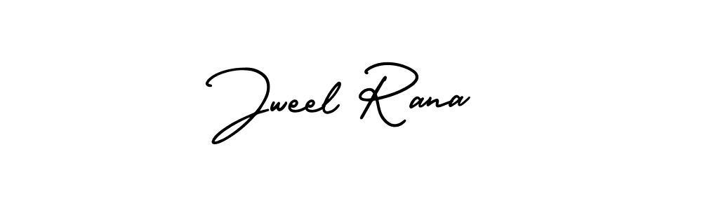 Make a beautiful signature design for name Jweel Rana. With this signature (AmerikaSignatureDemo-Regular) style, you can create a handwritten signature for free. Jweel Rana signature style 3 images and pictures png