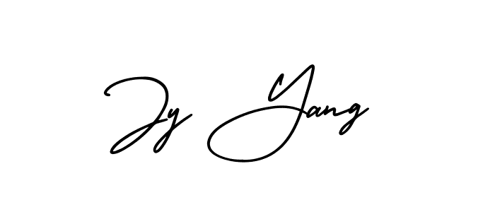 How to make Jy Yang name signature. Use AmerikaSignatureDemo-Regular style for creating short signs online. This is the latest handwritten sign. Jy Yang signature style 3 images and pictures png