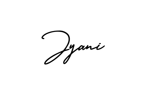Use a signature maker to create a handwritten signature online. With this signature software, you can design (AmerikaSignatureDemo-Regular) your own signature for name Jyani. Jyani signature style 3 images and pictures png