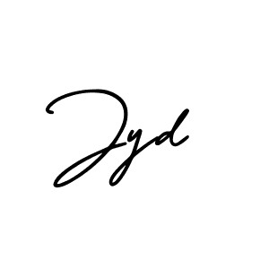 Use a signature maker to create a handwritten signature online. With this signature software, you can design (AmerikaSignatureDemo-Regular) your own signature for name Jyd. Jyd signature style 3 images and pictures png