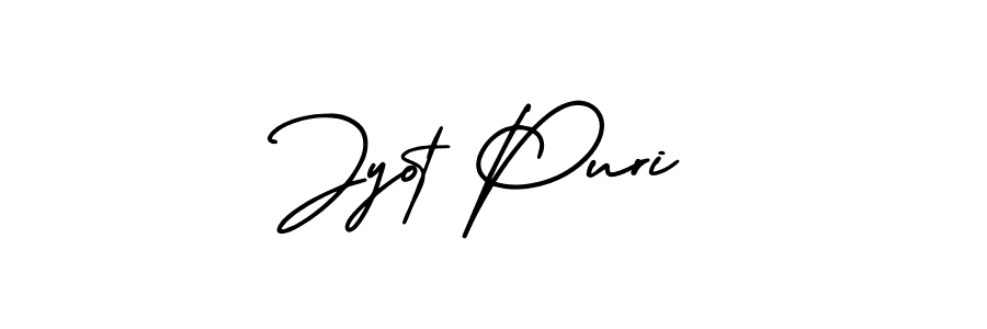 The best way (AmerikaSignatureDemo-Regular) to make a short signature is to pick only two or three words in your name. The name Jyot Puri include a total of six letters. For converting this name. Jyot Puri signature style 3 images and pictures png