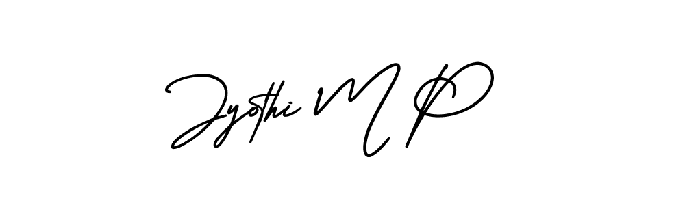 How to make Jyothi M P signature? AmerikaSignatureDemo-Regular is a professional autograph style. Create handwritten signature for Jyothi M P name. Jyothi M P signature style 3 images and pictures png