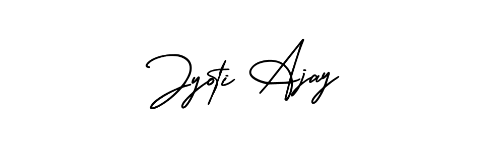 The best way (AmerikaSignatureDemo-Regular) to make a short signature is to pick only two or three words in your name. The name Jyoti Ajay include a total of six letters. For converting this name. Jyoti Ajay signature style 3 images and pictures png