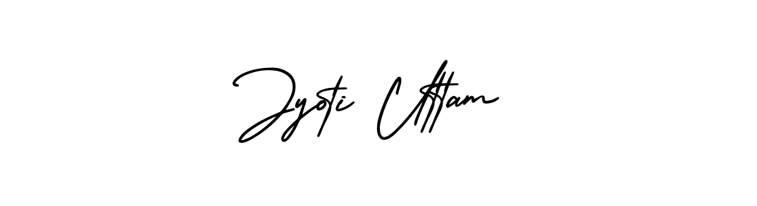 You should practise on your own different ways (AmerikaSignatureDemo-Regular) to write your name (Jyoti Uttam) in signature. don't let someone else do it for you. Jyoti Uttam signature style 3 images and pictures png