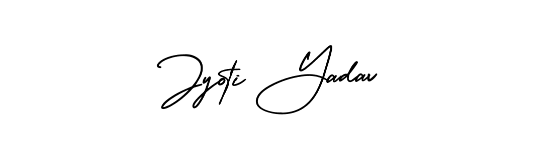 You should practise on your own different ways (AmerikaSignatureDemo-Regular) to write your name (Jyoti Yadav) in signature. don't let someone else do it for you. Jyoti Yadav signature style 3 images and pictures png