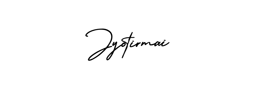 The best way (AmerikaSignatureDemo-Regular) to make a short signature is to pick only two or three words in your name. The name Jyotirmai include a total of six letters. For converting this name. Jyotirmai signature style 3 images and pictures png