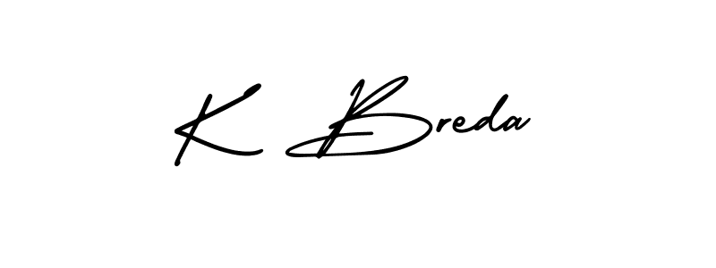 How to make K  Breda name signature. Use AmerikaSignatureDemo-Regular style for creating short signs online. This is the latest handwritten sign. K  Breda signature style 3 images and pictures png