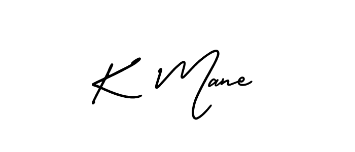 You should practise on your own different ways (AmerikaSignatureDemo-Regular) to write your name (K  Mane) in signature. don't let someone else do it for you. K  Mane signature style 3 images and pictures png