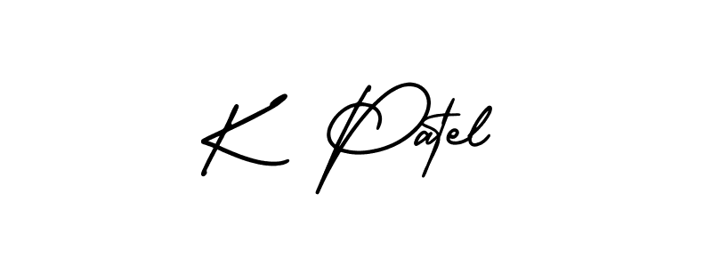 Use a signature maker to create a handwritten signature online. With this signature software, you can design (AmerikaSignatureDemo-Regular) your own signature for name K  Patel. K  Patel signature style 3 images and pictures png