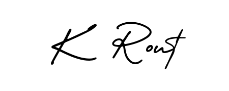 The AmerikaSignatureDemo-Regular font transforms the name K  Rout into an executive sign with sharp precision and distinguished character. K  Rout signature style 3 images and pictures png