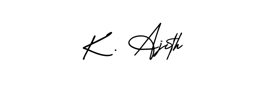 The best way (AmerikaSignatureDemo-Regular) to make a short signature is to pick only two or three words in your name. The name K . Ajith include a total of six letters. For converting this name. K . Ajith signature style 3 images and pictures png