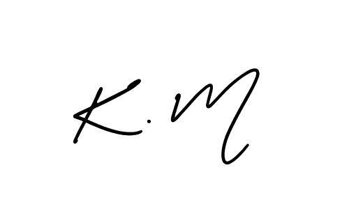 You should practise on your own different ways (AmerikaSignatureDemo-Regular) to write your name (K . M) in signature. don't let someone else do it for you. K . M signature style 3 images and pictures png