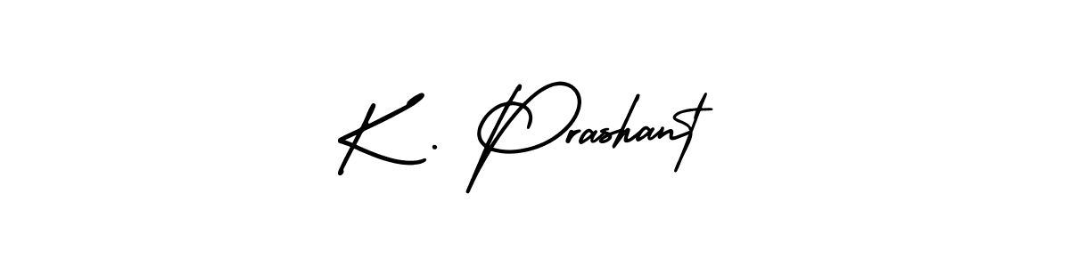 How to make K . Prashant name signature. Use AmerikaSignatureDemo-Regular style for creating short signs online. This is the latest handwritten sign. K . Prashant signature style 3 images and pictures png