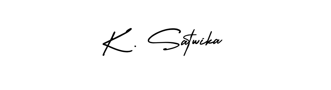 Create a beautiful signature design for name K . Satwika. With this signature (AmerikaSignatureDemo-Regular) fonts, you can make a handwritten signature for free. K . Satwika signature style 3 images and pictures png