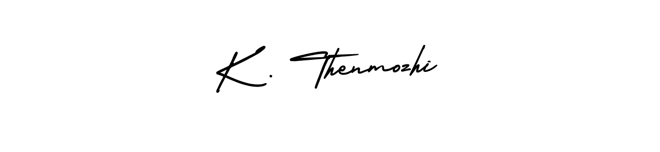 Make a beautiful signature design for name K . Thenmozhi. With this signature (AmerikaSignatureDemo-Regular) style, you can create a handwritten signature for free. K . Thenmozhi signature style 3 images and pictures png