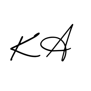 Design your own signature with our free online signature maker. With this signature software, you can create a handwritten (AmerikaSignatureDemo-Regular) signature for name K A. K A signature style 3 images and pictures png