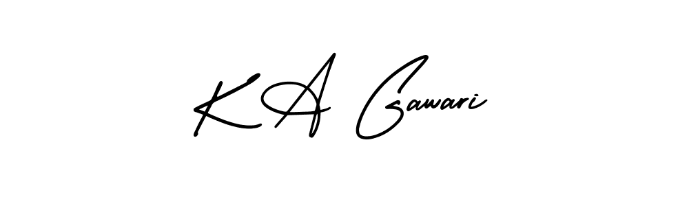 K A Gawari stylish signature style. Best Handwritten Sign (AmerikaSignatureDemo-Regular) for my name. Handwritten Signature Collection Ideas for my name K A Gawari. K A Gawari signature style 3 images and pictures png