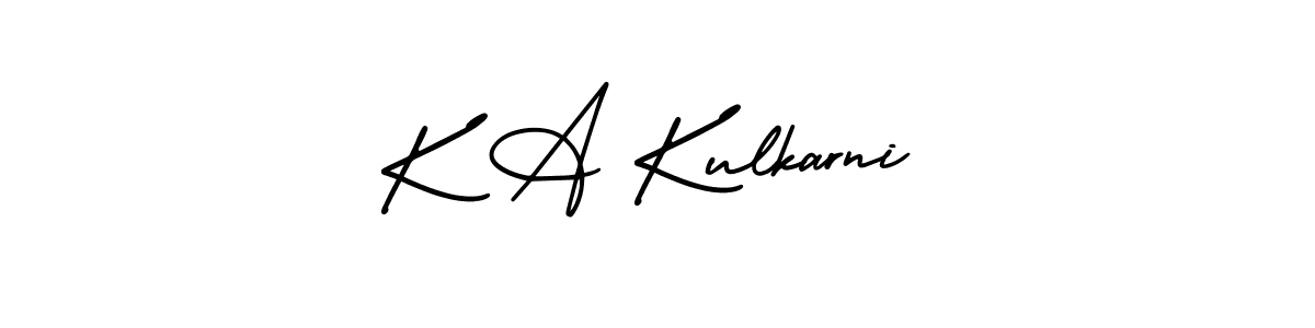 AmerikaSignatureDemo-Regular is a professional signature style that is perfect for those who want to add a touch of class to their signature. It is also a great choice for those who want to make their signature more unique. Get K A Kulkarni name to fancy signature for free. K A Kulkarni signature style 3 images and pictures png