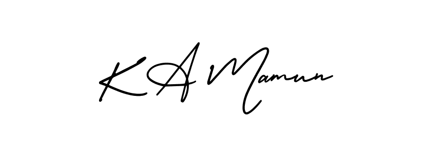 Make a beautiful signature design for name K A Mamun. With this signature (AmerikaSignatureDemo-Regular) style, you can create a handwritten signature for free. K A Mamun signature style 3 images and pictures png