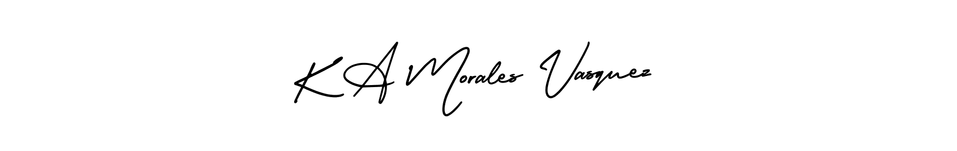 Use a signature maker to create a handwritten signature online. With this signature software, you can design (AmerikaSignatureDemo-Regular) your own signature for name K A Morales Vasquez. K A Morales Vasquez signature style 3 images and pictures png