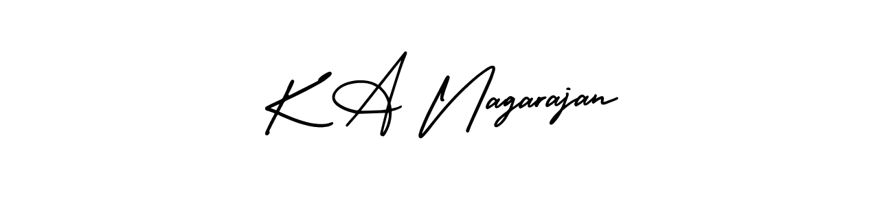 The best way (AmerikaSignatureDemo-Regular) to make a short signature is to pick only two or three words in your name. The name K A Nagarajan include a total of six letters. For converting this name. K A Nagarajan signature style 3 images and pictures png