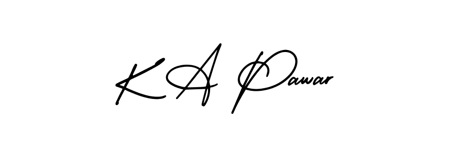 Create a beautiful signature design for name K A Pawar. With this signature (AmerikaSignatureDemo-Regular) fonts, you can make a handwritten signature for free. K A Pawar signature style 3 images and pictures png