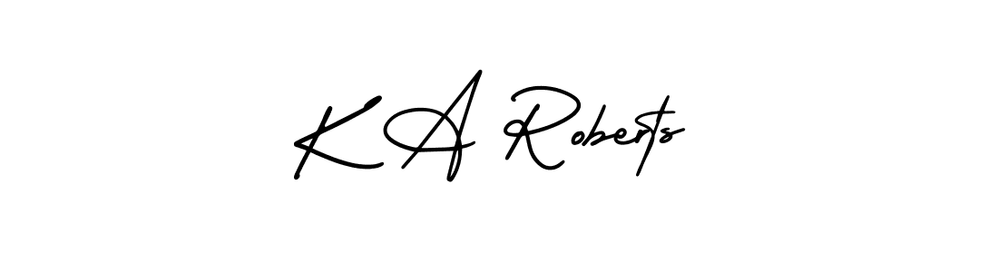 Create a beautiful signature design for name K A Roberts. With this signature (AmerikaSignatureDemo-Regular) fonts, you can make a handwritten signature for free. K A Roberts signature style 3 images and pictures png