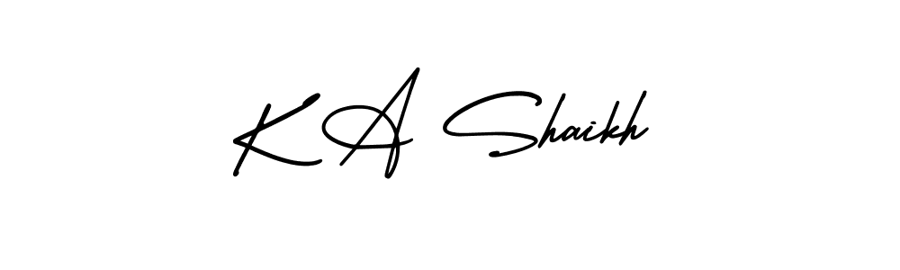K A Shaikh stylish signature style. Best Handwritten Sign (AmerikaSignatureDemo-Regular) for my name. Handwritten Signature Collection Ideas for my name K A Shaikh. K A Shaikh signature style 3 images and pictures png