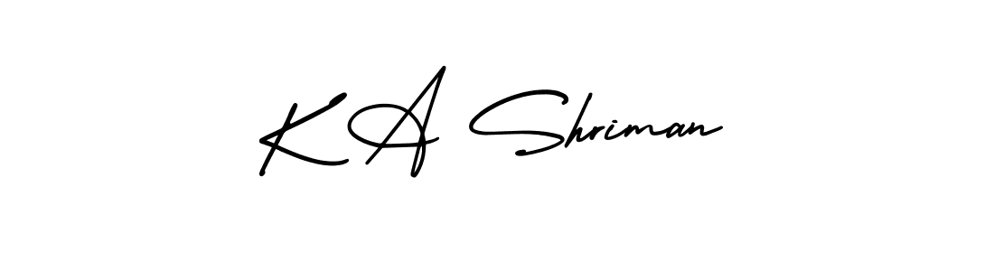 K A Shriman stylish signature style. Best Handwritten Sign (AmerikaSignatureDemo-Regular) for my name. Handwritten Signature Collection Ideas for my name K A Shriman. K A Shriman signature style 3 images and pictures png
