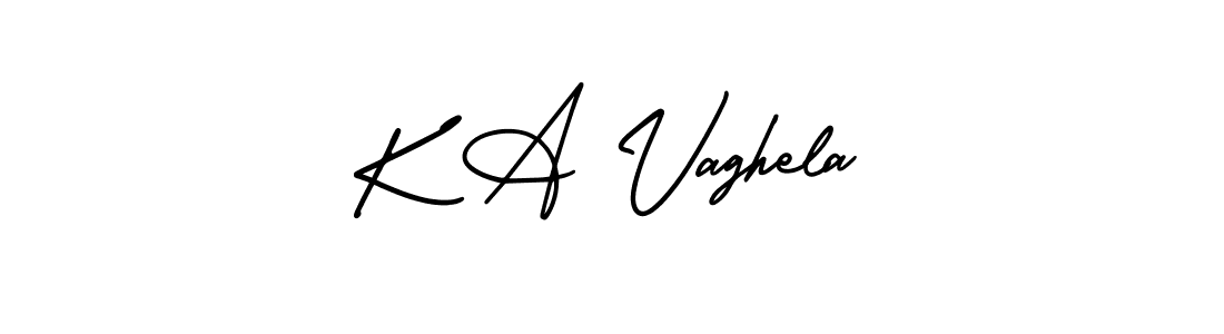 The best way (AmerikaSignatureDemo-Regular) to make a short signature is to pick only two or three words in your name. The name K A Vaghela include a total of six letters. For converting this name. K A Vaghela signature style 3 images and pictures png