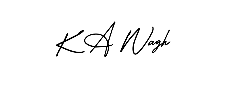 Make a beautiful signature design for name K A Wagh. With this signature (AmerikaSignatureDemo-Regular) style, you can create a handwritten signature for free. K A Wagh signature style 3 images and pictures png