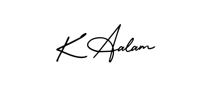 Check out images of Autograph of K Aalam name. Actor K Aalam Signature Style. AmerikaSignatureDemo-Regular is a professional sign style online. K Aalam signature style 3 images and pictures png