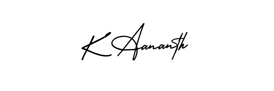 AmerikaSignatureDemo-Regular is a professional signature style that is perfect for those who want to add a touch of class to their signature. It is also a great choice for those who want to make their signature more unique. Get K Aananth name to fancy signature for free. K Aananth signature style 3 images and pictures png