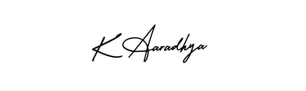 Design your own signature with our free online signature maker. With this signature software, you can create a handwritten (AmerikaSignatureDemo-Regular) signature for name K Aaradhya. K Aaradhya signature style 3 images and pictures png