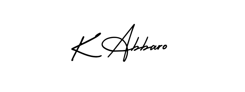 This is the best signature style for the K Abbaro name. Also you like these signature font (AmerikaSignatureDemo-Regular). Mix name signature. K Abbaro signature style 3 images and pictures png