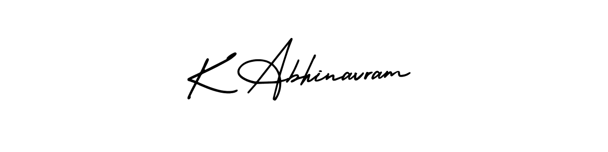 Make a beautiful signature design for name K Abhinavram. With this signature (AmerikaSignatureDemo-Regular) style, you can create a handwritten signature for free. K Abhinavram signature style 3 images and pictures png
