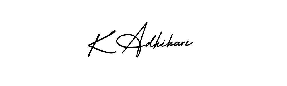 How to make K Adhikari signature? AmerikaSignatureDemo-Regular is a professional autograph style. Create handwritten signature for K Adhikari name. K Adhikari signature style 3 images and pictures png