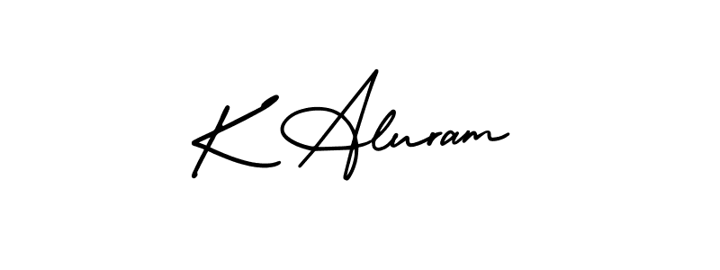 K Aluram stylish signature style. Best Handwritten Sign (AmerikaSignatureDemo-Regular) for my name. Handwritten Signature Collection Ideas for my name K Aluram. K Aluram signature style 3 images and pictures png