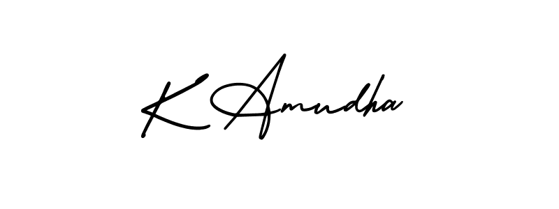Design your own signature with our free online signature maker. With this signature software, you can create a handwritten (AmerikaSignatureDemo-Regular) signature for name K Amudha. K Amudha signature style 3 images and pictures png