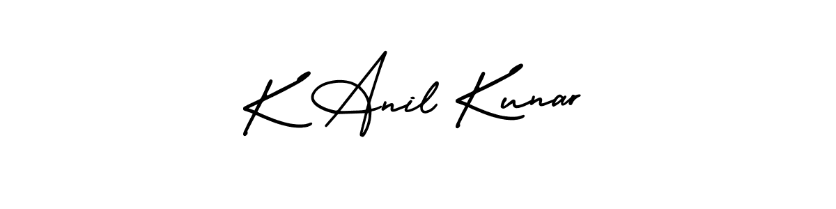 Similarly AmerikaSignatureDemo-Regular is the best handwritten signature design. Signature creator online .You can use it as an online autograph creator for name K Anil Kunar. K Anil Kunar signature style 3 images and pictures png
