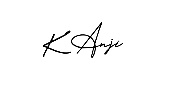 The best way (AmerikaSignatureDemo-Regular) to make a short signature is to pick only two or three words in your name. The name K Anji include a total of six letters. For converting this name. K Anji signature style 3 images and pictures png