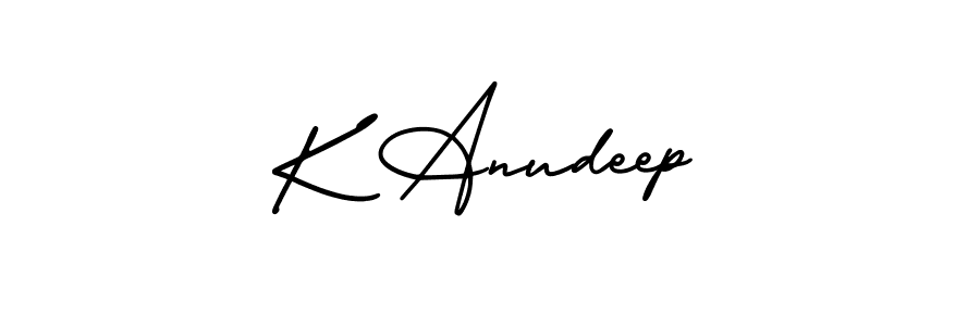 Design your own signature with our free online signature maker. With this signature software, you can create a handwritten (AmerikaSignatureDemo-Regular) signature for name K Anudeep. K Anudeep signature style 3 images and pictures png