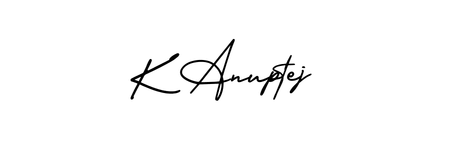 Use a signature maker to create a handwritten signature online. With this signature software, you can design (AmerikaSignatureDemo-Regular) your own signature for name K Anuptej. K Anuptej signature style 3 images and pictures png